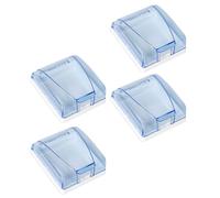 GETAJGHSD 4pcs Electric Socket Covers Wall Plug Covers Wall Protector PC Sticky 86-Type Switch Splash-Proof Protection Box Blue for Living Rooms Bathrooms