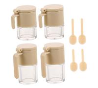 GETAJGHSD 4Pcs Miniature Condiment Jars Tiny Spice Containers Sugar Bowls Oil Pots for Dollhouse Kitchen Decor Versatile Decorative Accents for Collectors Enthusiasts