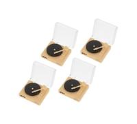 GETAJGHSD 4pcs Miniature Dollhouse Record Player DIY Tiny CD Player Model for Living Bedroom Scenes Compact Lightweight Dollhouse Furniture Accessories for Collectors and Creative Projects