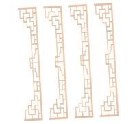 GETAJGHSD 4Pcs Miniature Wooden Architectural Screen Model Kit Chinese Craft Supplies for Dollhouse Furniture Decor Sturdy Wood Precision Crafted for Versatile Applications