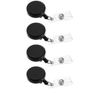 GETAJGHSD 4pcs Retractable Badge Clip Badge Reel Holder 2.5x1.5x0.4inch Clip-on Blank for DIY Stylish Plastic Holder for Office Use