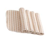 GETAJGHSD 4pcs Reusable Diaper Booster Pads Baby Cloth Diapers Washable Infant Leak-Proof Inserts Brown White Striped for Nighttime Use