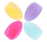 GETAJGHSD 4pcs Silicone Finger Rest Covers for Flute Wind Instruments Comfortable Thumb Cushion Mats in Yellow and Purple Protectors for Extended Playing and Correct Finger Position