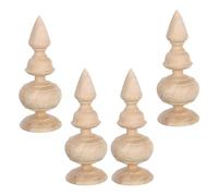 GETAJGHSD 4pcs Wood Carved Staircase Finials, Hardwood Spherical Newel Post Caps for Indoor Stairs and Bedposts, Decorative Accent with User-Friendly Safety for DIY Home Improvement Projects