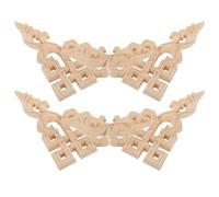 GETAJGHSD 4pcs Wooden Applique Trim 10x10cm Carved Wood Corner Onlay Decorative Furniture Appliques for Cabinets Doors European Style Home Décor Accents