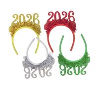 GETAJGHSD 4pcs Year Party Headband with Colorful Design Sparkly Sequin Glitter Hoop for Holiday Gatherings and Themed Events