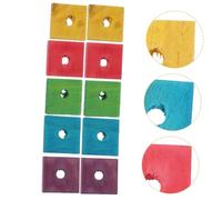 GETAJGHSD 50 Pieces Mixed Color Parrot Bite DIY Wood Chip for Small Birds Cockatiels Parakeets Conures Fun Chewing and Skill Development Bird Pendant