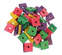 GETAJGHSD 50pcs DIY Parrot Wooden Block Multi-color Bird Chewing Teeth Grinding Plaything Pet Bird Cage Accessory for Cockatiel Budgies and Parakeets