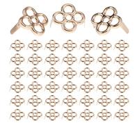 GETAJGHSD 50pcs Golden Alloy Flower Rose Studs Purse Hardware with Multipurpose Application and Resist Daily Wear, for DIY Clothing, Handbag, and Shoes Accessories