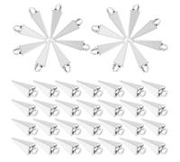 GETAJGHSD 50pcs Zinc Alloy Cone Charms Punk Style Long Spike Beads Pendants for Jewelry Making with Silver Finish, Suitable for Necklaces and DIY Creativity