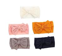 GETAJGHSD 5Pcs Bow Headbands Hairbands Navy Blue Pink White Yellow Grey for Newborn for Photography Special Occasions