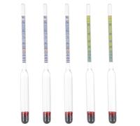 GETAJGHSD 5pcs Glass Alcohol Hydrometer 0-96° Specific Gravity Tester for Home Brewing Wine Making Kit with Russian Scale for Liquor and Spirit Measurement