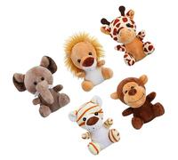 GETAJGHSD 5Pcs Plush Jungle Animal Keychain Pendant Creative Key Ring Ornaments for Bags and Keys Soft Stuffed Monkey Elephant Lion Tiger Deer