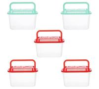 GETAJGHSD 5pcs Portable Fish Transport Container for Fish and Hamsters with Crystal View Easy to Clean Travel Tank for Moving House and Beach Random Color