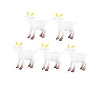 GETAJGHSD 5PCS Vivid Simulation PVC Farm Animal Models Goat Lamb Figurines for Educational Props and Miniature Scene Decor Adorable DIY Accessories Random White Pink