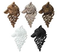 GETAJGHSD 5pcs Wolf Pins Alloy Vintage Animal Brooches for Men, Retro Creative Lapel Jewelry Suitable for Birthday Party and Costume