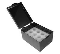 GETAJGHSD 6-Hole Acrylic Medicine Storage Bin with Light Blocking and Insulation Features, Portable Pill Organizer for Easy Sorting and Emergency Scenarios, Black Bottle Storage