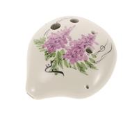GETAJGHSD 6-hole Alto F Key Ceramic Ocarina Portable Classical Musical Instrument for Children and Beginners, Purple Wisteria Design, Small Size for Practice and Travel