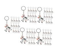 GETAJGHSD 60 pcs Cute Cartoon Cow Keychain Pendant Backpack Hanging Keyring for Bags Cow Charms for Parties and Portable Animal Keychain Decor