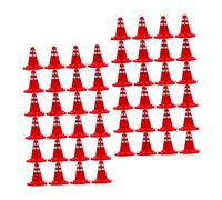 GETAJGHSD 60Pcs Miniature Traffic Road Cones and Signs for Realistic Simulation for DIY Sand Table Educational Games and Home Decor