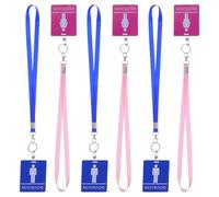 GETAJGHSD 6pcs Bathroom Pass Lanyards for Classroom Use with PVC Waterproof Badge Holders and Assorted Colour Ribbon, Easy Identification Hall Passes for Students and Teachers