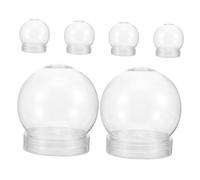 GETAJGHSD 6pcs DIY Clear Water Globes Pet Plastic Snow Globe Craft Making Kit with Screw Caps for Custom Snowman Candy Photos Glitter Decorations