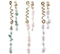 GETAJGHSD 6pcs Dreadlock Hair Spirals with Jade Pendant Elegant Alloy Hair Decorations for Braids That Stays Well When Wrapped around Braids for Moms and Daughters