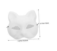 GETAJGHSD 6pcs Handmade Lace White Fox Cat Half Face Masks for Halloween Party Cosplay DIY Painting Comfortable Breathable Masquerade Favors with Sophisticated Animal Design