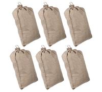 GETAJGHSD 6pcs Khaki Burlap Drawstring Storage Bags for Food Storage and Daily Clutter Organization Wear Resistant Reusable Produce Bags for Rice and Grain