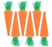 GETAJGHSD 6pcs Pet Woven Molar Bunny Chew Carrot Shape Artificial Vegetable Prop Paper Rope Sturdy Chewing for Photography and Home Decor Suitable for Rabbits and Chinchillas