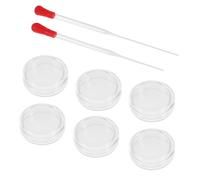 GETAJGHSD 6pcs Petri Dishes with Lids 2pcs Glass Pipettes Transfer Dropper Set for Experiment Biological Research Easy to Squeeze Unvented Laboratory Equipment