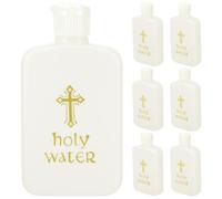 GETAJGHSD 6pcs Plastic Holy Water Bottles White with Safety Caps 100ml and 60ml Capacity Empty Bottles Ready to Fill for Baptism and Exorcism Decorative