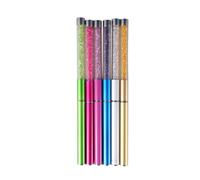 GETAJGHSD 6pcs Portable Spiral Eyelash Brushes with Shiny Rhinestone Rods and Plastic Tube for Eyelash Extensions and Fake Lashes, for Personal Use and Carry the Handbag
