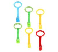 GETAJGHSD 6pcs Standing Pull Tabs Boy Girl Crib Hanging Rings Boy Girl Learning Hand Pull Ring Crib Accessories
