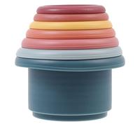 GETAJGHSD 7Pcs Colored Stackable Cups Silicone Bath for Cognitive Learning Social Skills Development Safe for Bath Fun