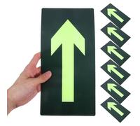 GETAJGHSD 8 Pcs Fire Exit Signs Self-adhesive Pvc Stickers with Directional Arrows and Glow the Dark Feature, Waterproof Emergency Evacuation Labels for Malls and Supermarkets