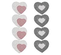 GETAJGHSD 8pcs Heart-Shaped Clothes Patches with Crystal Rhinestones, Synthetic Material Decorative Appliques for Backpacks and Books, for Clothes Shop Or Costume Accessories