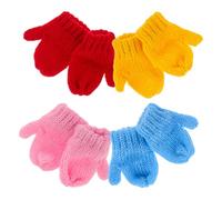 GETAJGHSD 8pcs Mini Knit Doll Gloves Set for Diy Craft Accessories Handmade Small Plush Gloves for Dollhouse Decorations for Holiday and Miniature Projects