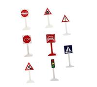GETAJGHSD 8pcs Miniature Traffic Signs Set for Educational Road Signs for Sand Table Decor Fun Traffic Indicator Models for Learning Safety Rules and Home Decor
