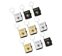 GETAJGHSD 9pcs Mini Bible Keychain Religious Bag Pendant for Sunday School Teachers and Christian Includes Gold Black Silver Book Charms for Keyring Decoration