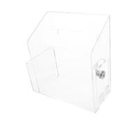GETAJGHSD Acrylic Donation Box with Lock Transparent Raffle Ballot Suggestion Case Compact Collection Box for Office School Fundraising Events Easy Access and Secure Storage