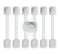 GETAJGHSD Adjustable Baby Safety Locks Bendable Child Proof Belt Locks 6 Pcs with Abs Material for Protecting Children from Accidental Injury for Cabinets and Drawers Suitable for Trash