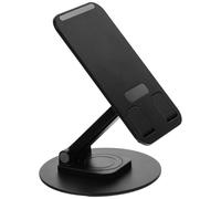 GETAJGHSD Aluminum Alloy Desktop Mobile Phone Holder Adjustable Metal Phone Stand for Smartphone and Tablet Black Desk Use