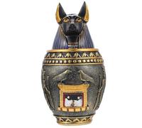 GETAJGHSD Ancient Egyptian Style Canopic Jar Resin Craft Figurine, Small Dog Shape Tabletop Ornament for Indoor Home Décor, Household Resin Sculpture with Egyptian Theme, Vintage Decorative