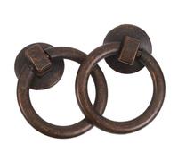 GETAJGHSD Antique Bronze Ring Pulls 2Pcs Vintage Drawer Handles for Furniture Cabinets and Wardrobes, Single Hole Retro Style Knobs with Refined Touch for Bedroom Drawers
