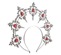 GETAJGHSD Black Metal Goddess Crown Headpiece Lightweight Wedding Hair Accessory with Sun Spike Design Versatile Style Bridal Headband for Women at Bridal Events