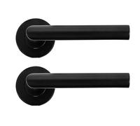 GETAJGHSD Black Stainless Steel Interior Door Handle Lock with Mute Function, Heavy-Duty and Safe Operation, Suitable for Commercial Applications and Balcony Use