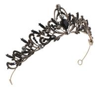 GETAJGHSD Black Vintage Crown for Women, Handmade Alloy and Rhinestone Tiara with Multifunctional Appeal, Elegant Baroque Headpiece for Vintage Events and Halloween Costume Play