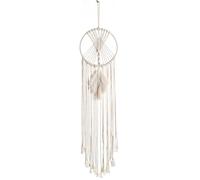 GETAJGHSD Bohemian Hand-woven Cotton Wall Hanging Tapestry with Tassel Design 20x95cm, Elegant Beige Macrame Decor for Indoor Home Use