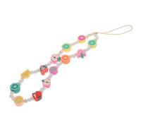 GETAJGHSD Bohemian Style Beaded Phone Lanyard with Pearl Fruit Charms Decorative Anti-lost Phone Hanging Rope Wrist Strap for Women Cute